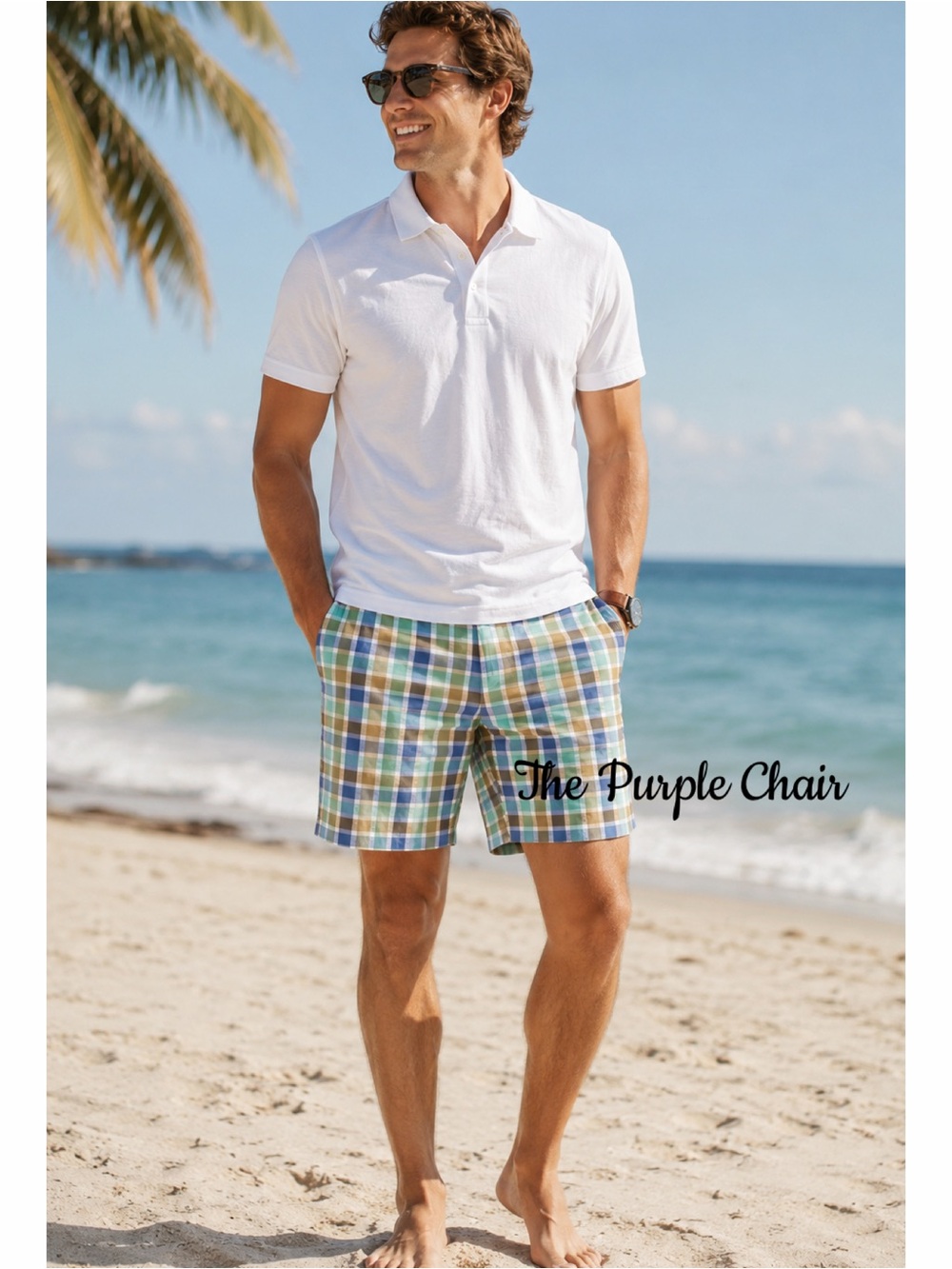 LINEA UOMO Cotton Blend Plaid Shorts 42